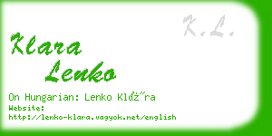 klara lenko business card